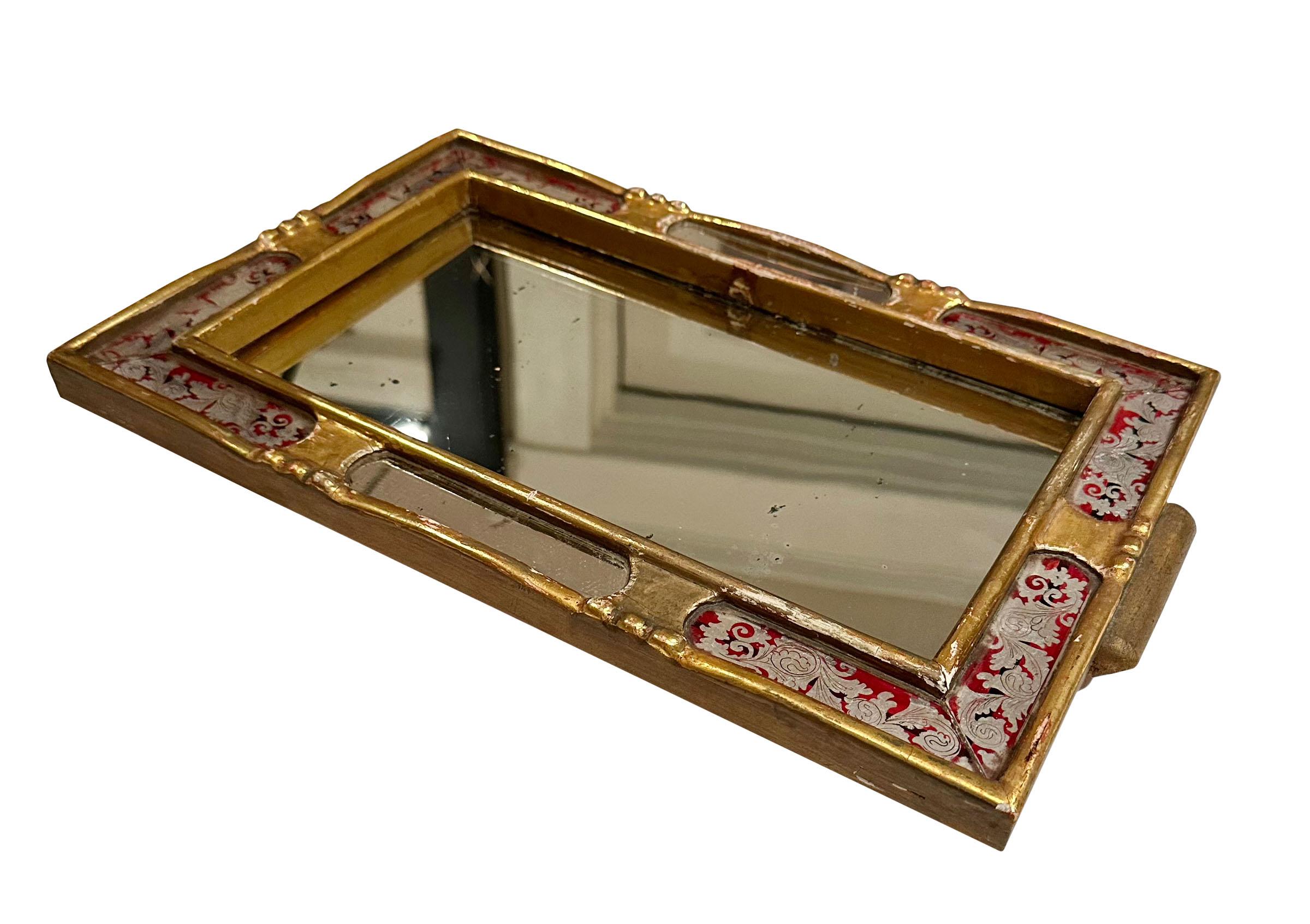 Italian Eglomise Gold and Gilt Tray For Sale 3