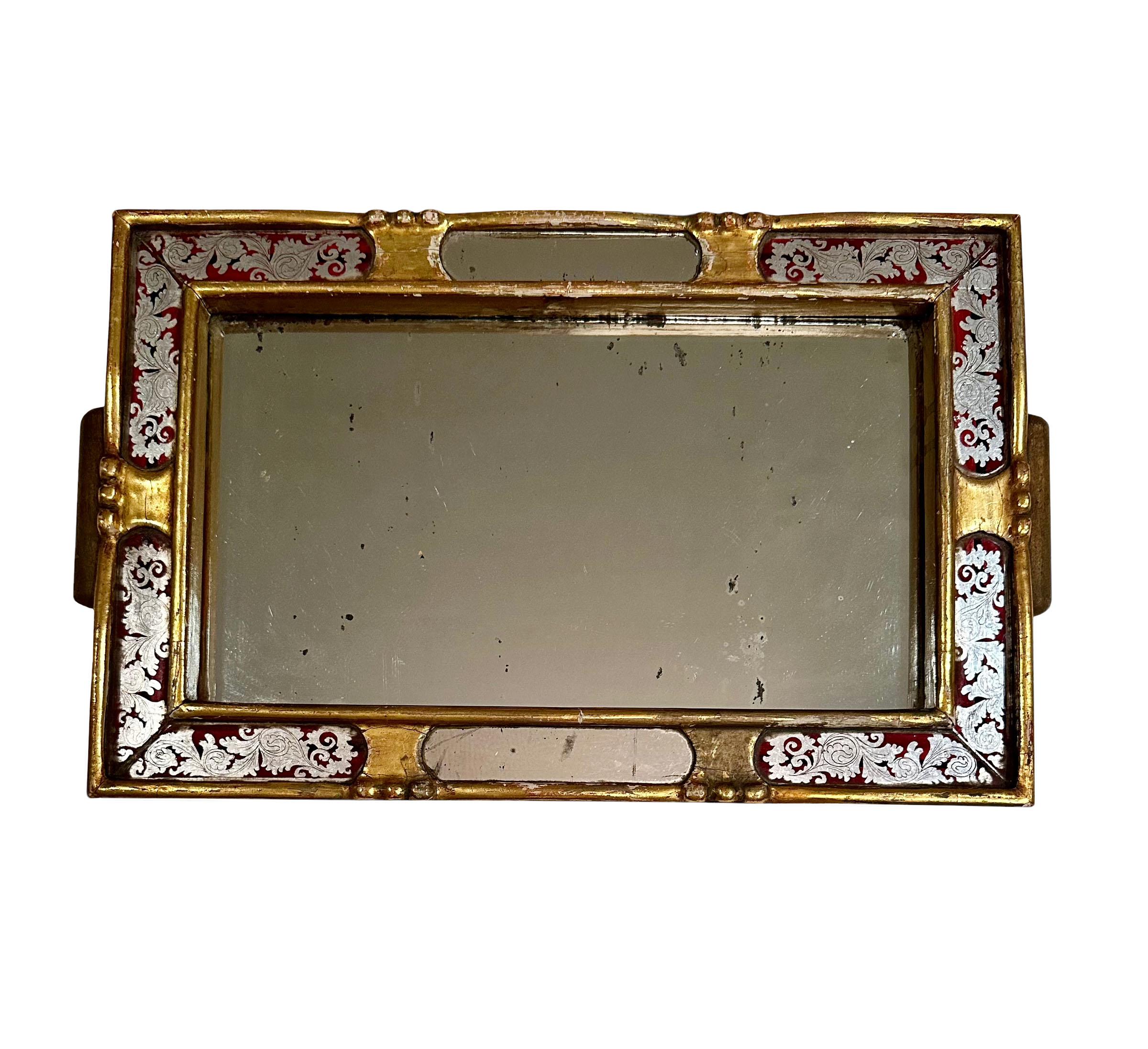 Italian Eglomise Gold and Gilt Tray For Sale 4