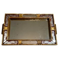 Antique Italian Eglomise Gold and Gilt Tray