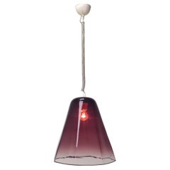 Italian Elegance - Leucos Pendelleuchte mit transparentem lila Murano Glas