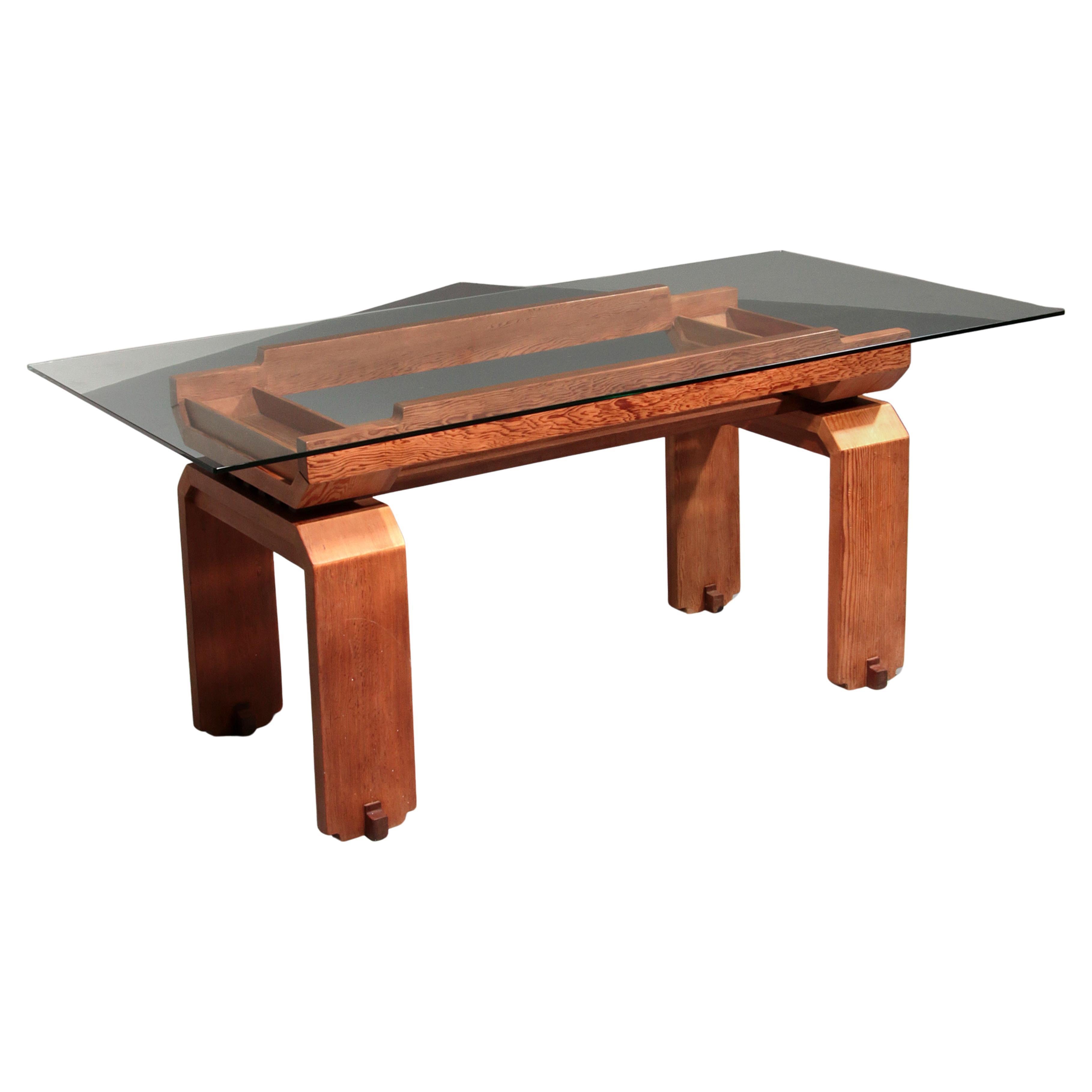 Italian Elegance: The Mid-Century Pine Dining Table 1960