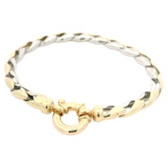 Italian Elegant 14k White Yellow Gold Polished Finish Elegant Link Bracelet
