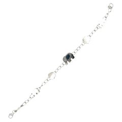 Italian Elephant and Flower 14K White Gold Bracelet