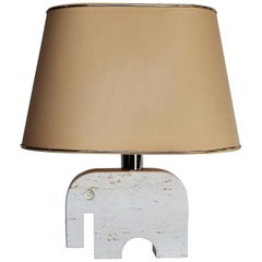 Italian Elephant Table Lamp in Travertine Marble by Fratelli Manelli, 1970s