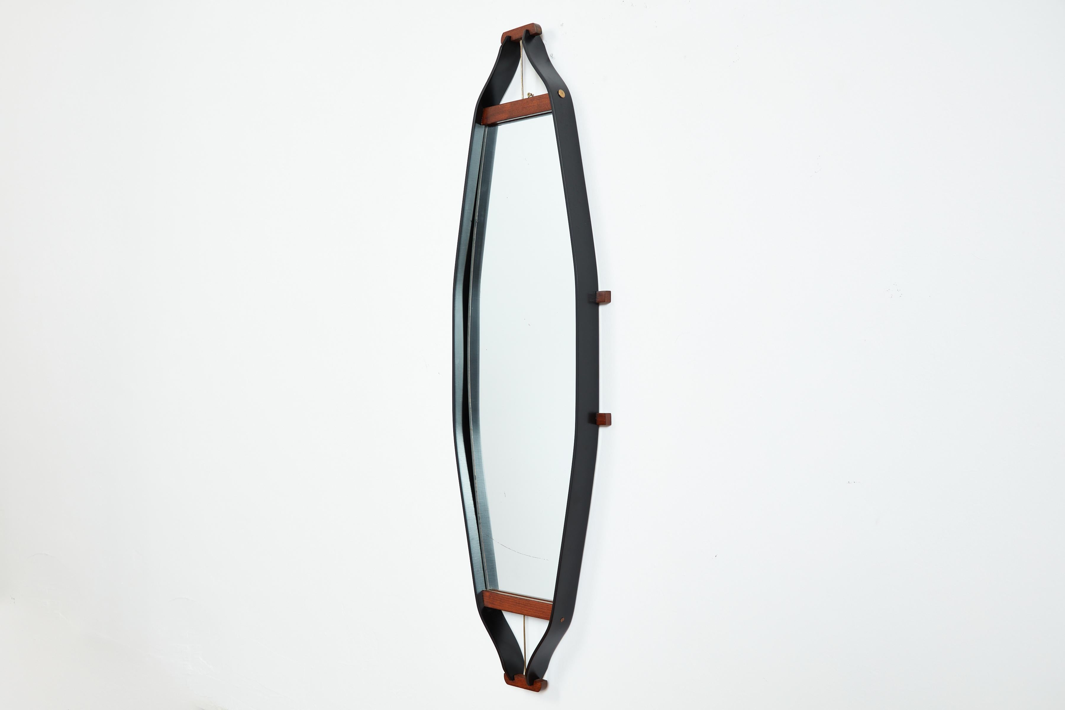 Italian Elongated Iron Mirror In Good Condition For Sale In Beverly Hills, CA