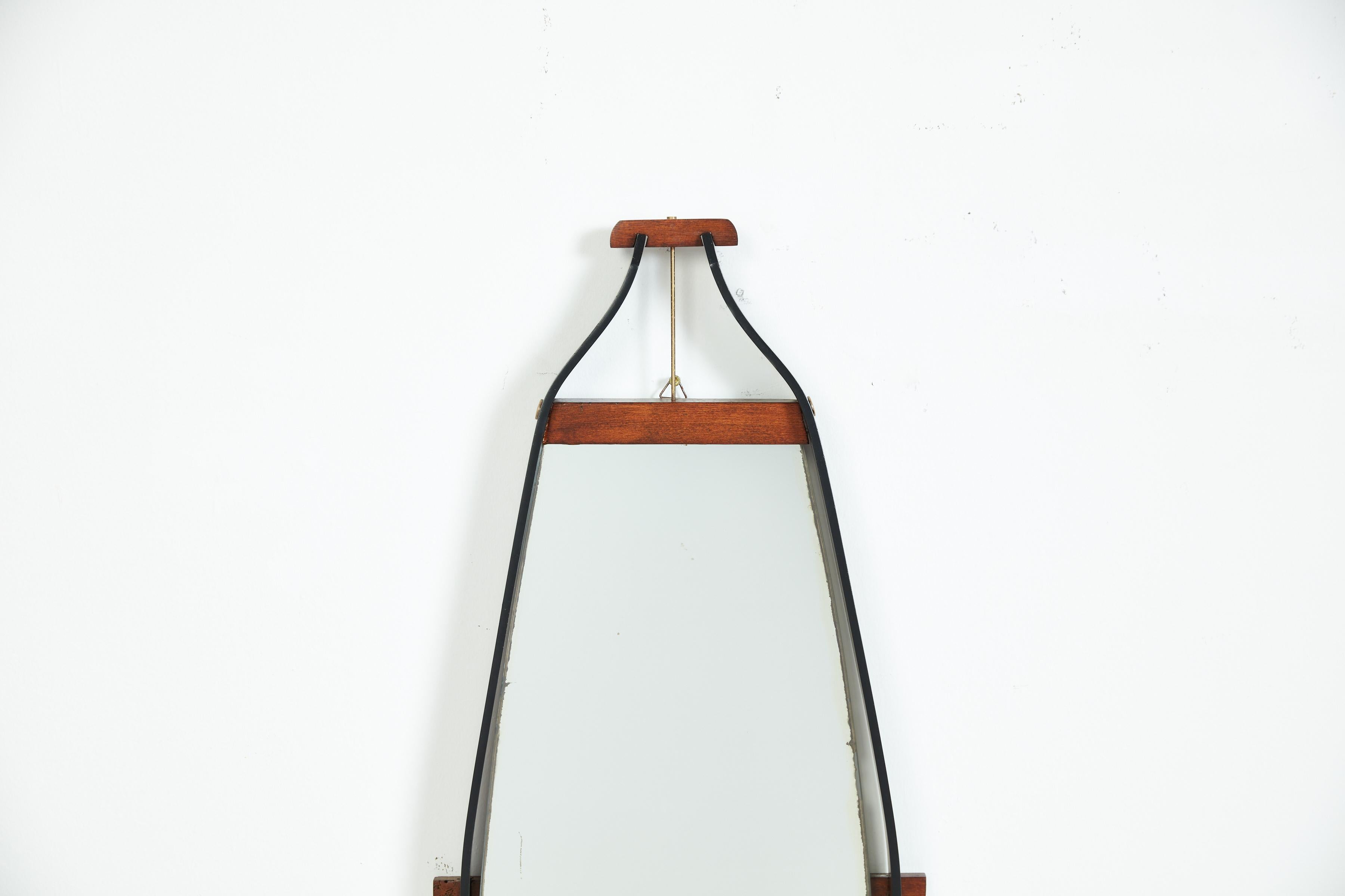 Mid-20th Century Italian Elongated Iron Mirror For Sale