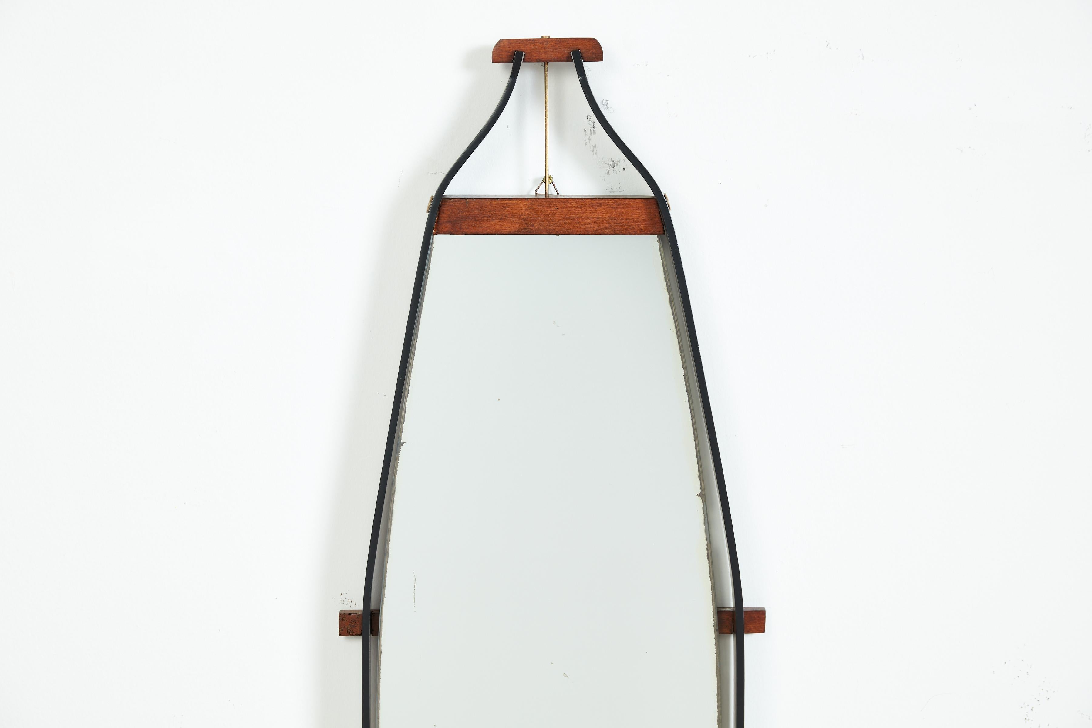 Italian Elongated Iron Mirror For Sale 1