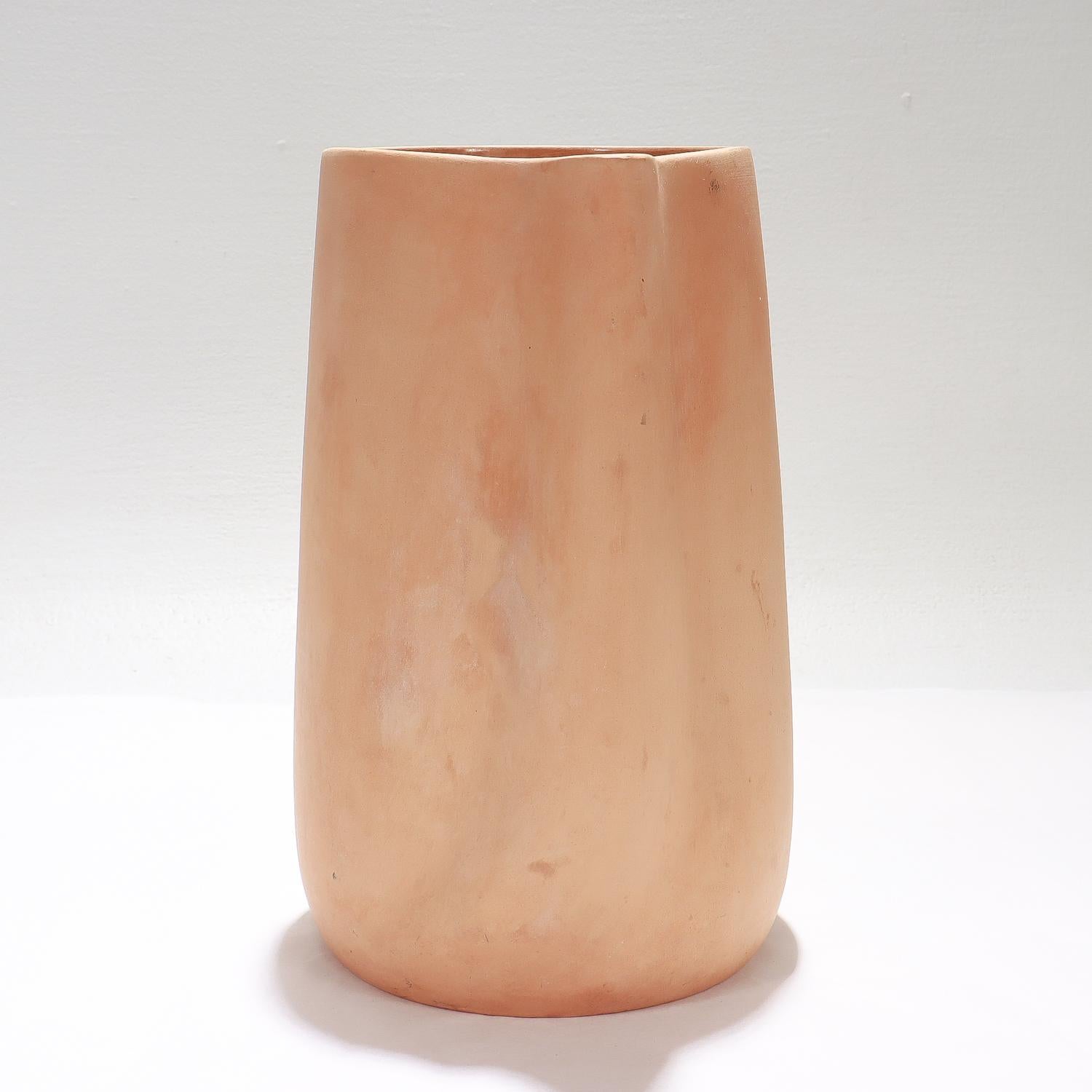20th Century Italian Elsa Peretti for Tiffany & Co. Terracotta 'Thumbprint' Handled Pitcher