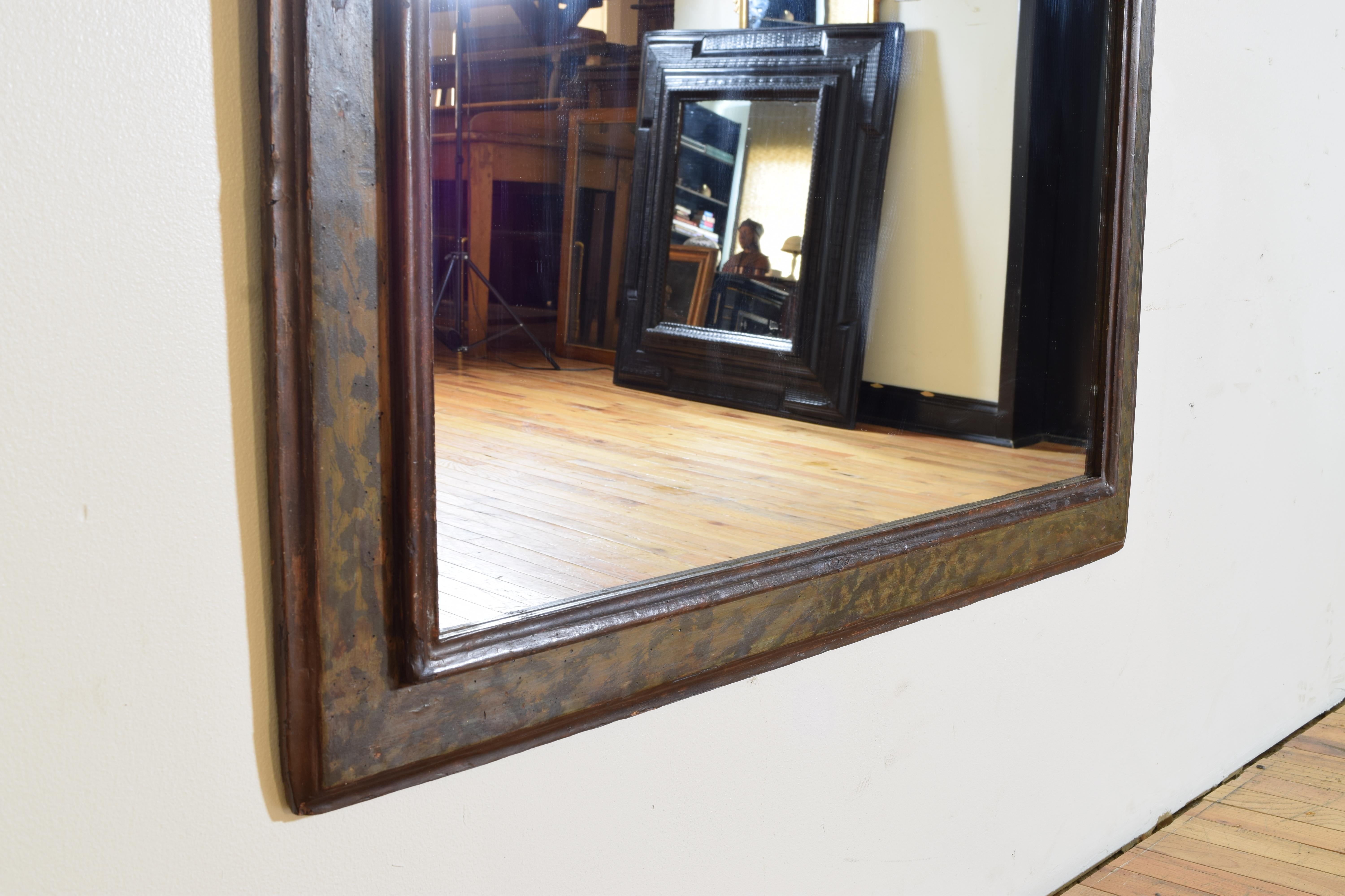 Italian, Emilia Romagna, Faux Marble Painted Wall Mirror, ca. 1700 In Good Condition For Sale In Atlanta, GA