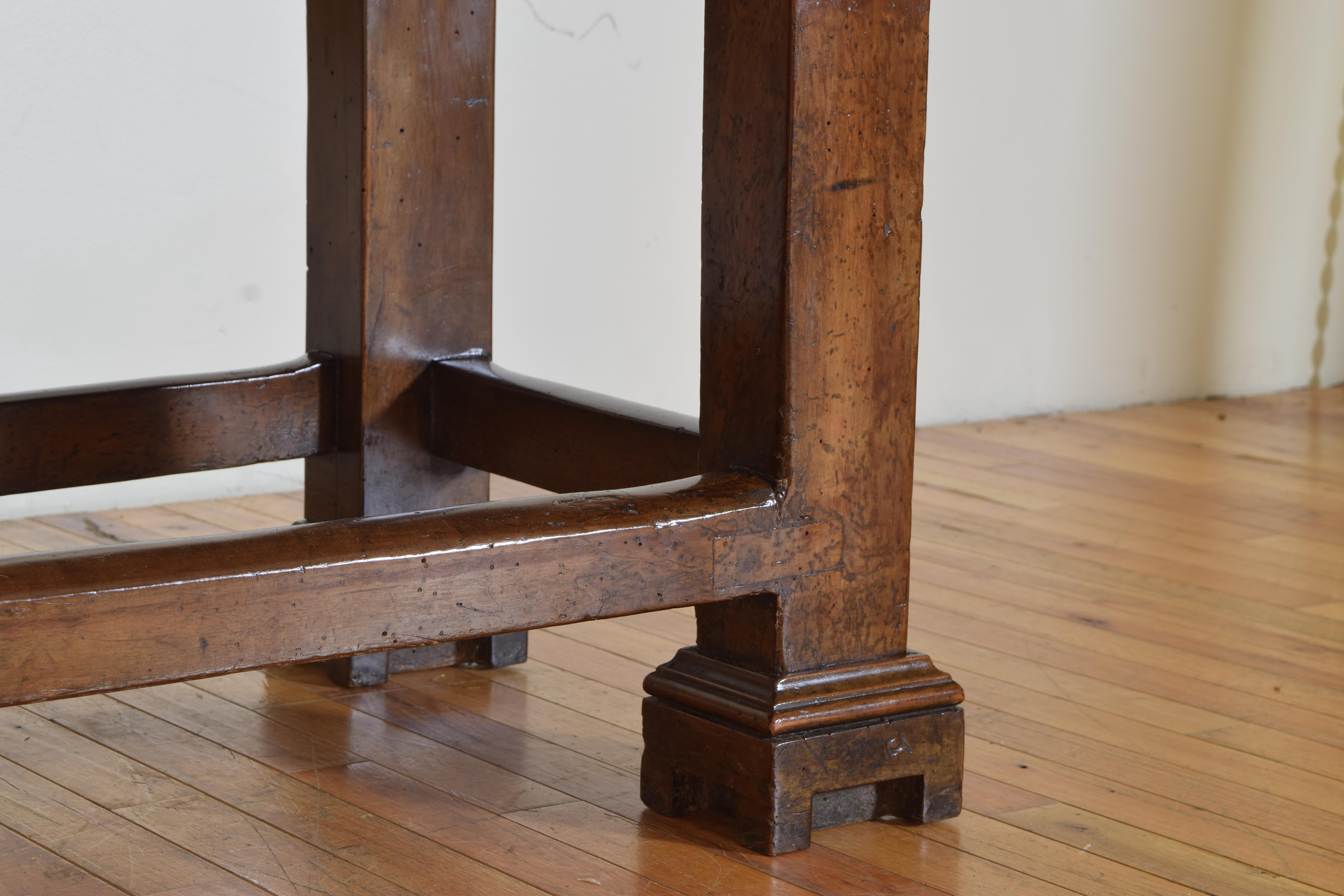 Italian, Emiliana, Baroque Pearwood & Walnut 3-Drawer Table, Late 17th Century 10