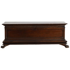 Italian, Emiliana, Late Baroque Carved Dark Walnut Cassone, ca. 1700