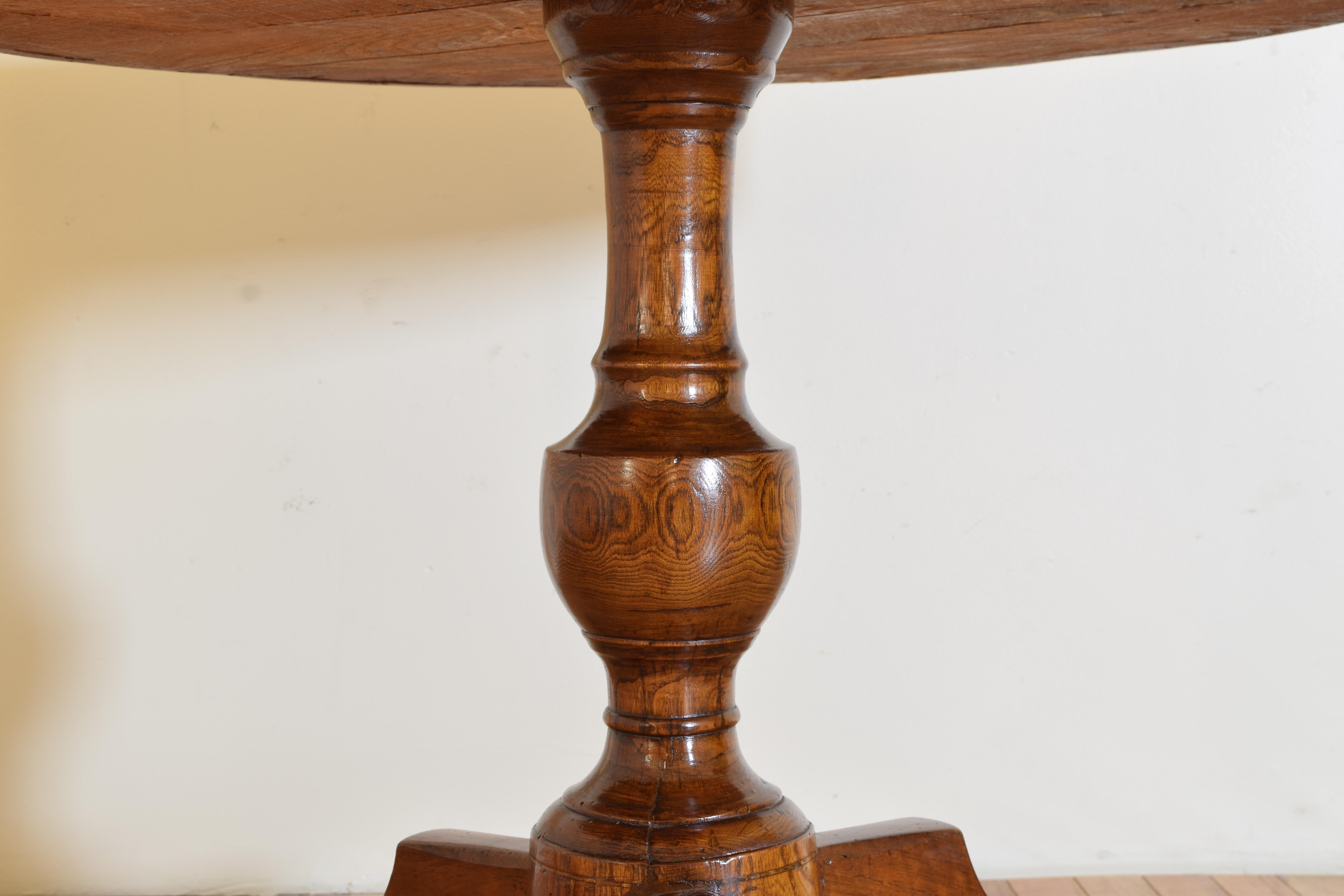 Italian, Emiliana, Late Neoclassic Walnut & Elm Inlaid Center Table, ca. 1835 1