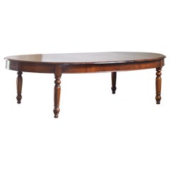 Italian, Emiliana, Turned Walnut Dining Table, Mid 19th Century