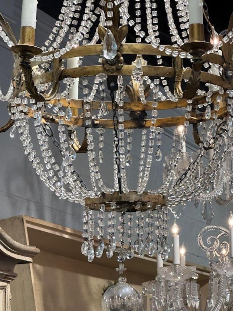 Italian Empire Basket Chandelier For Sale 1