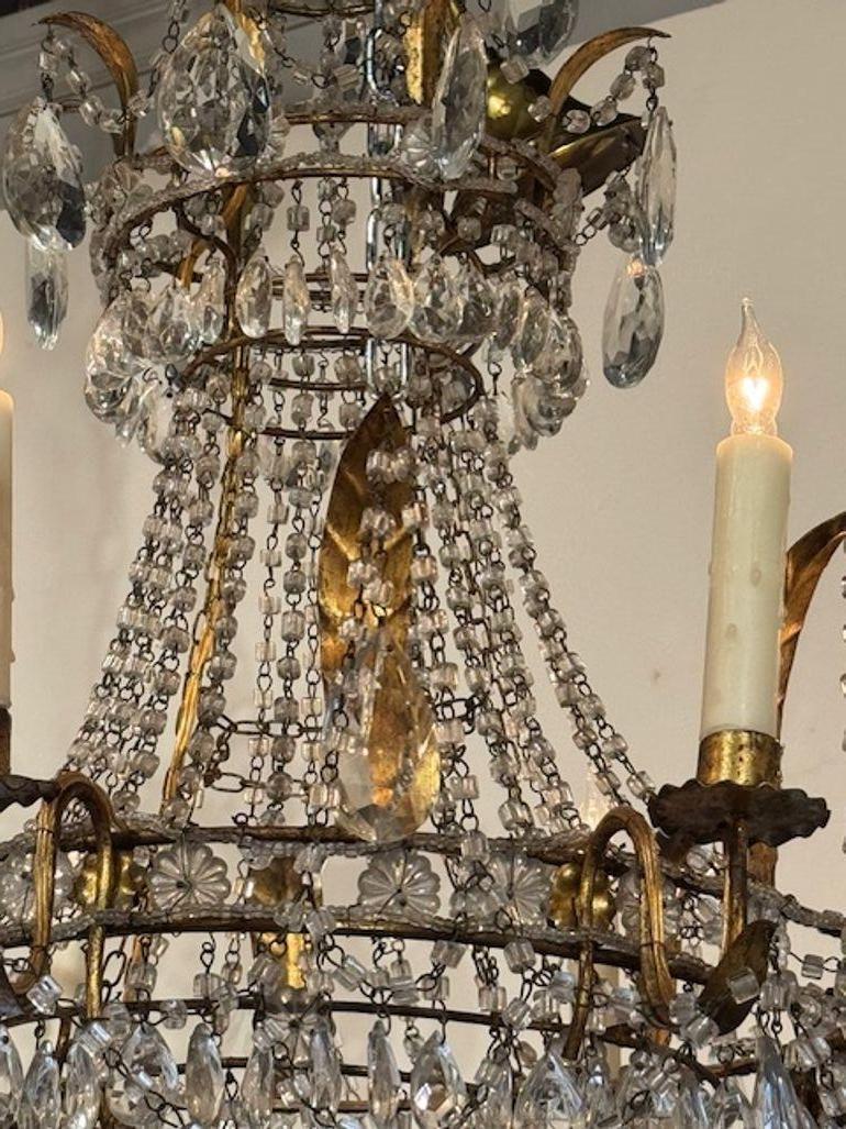 Lampadario a cesto Impero italiano in vendita 2