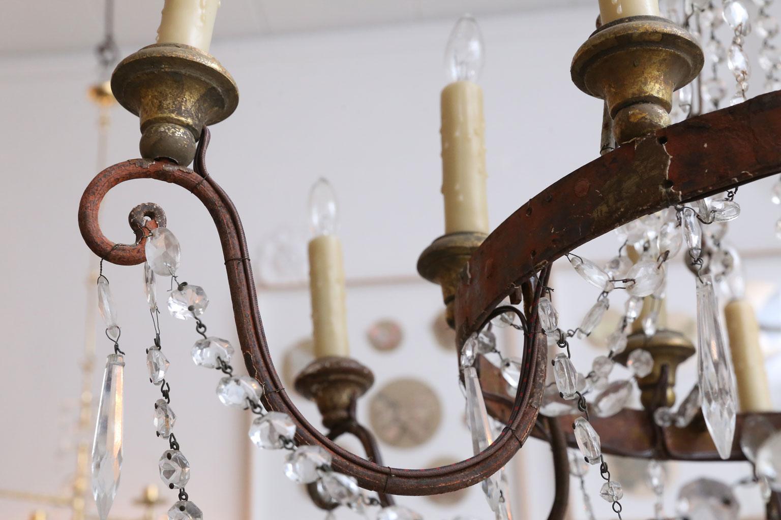Italian Empire Iron and Crystal Chandelier from Lucca 3