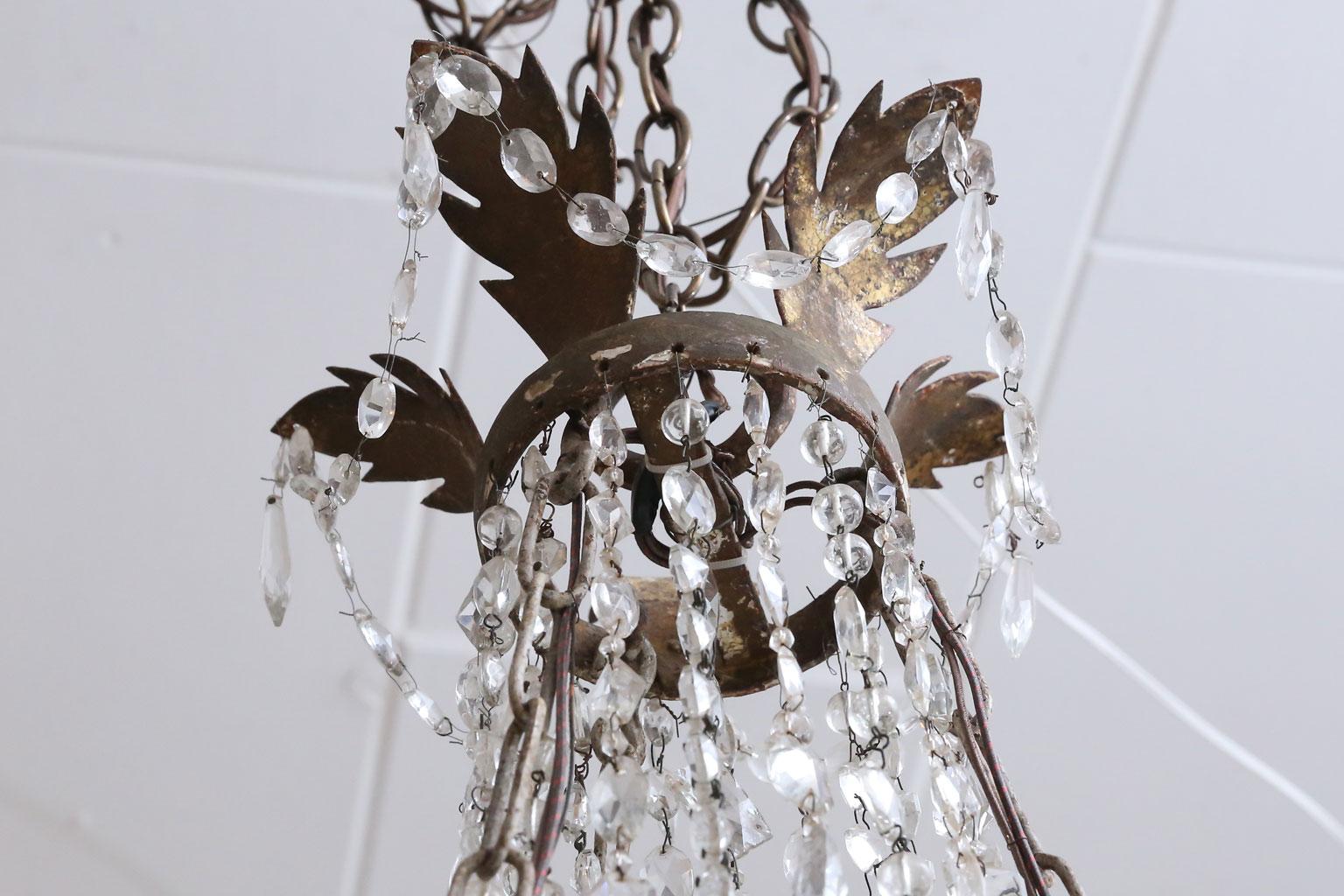 Italian Empire Iron and Crystal Chandelier from Lucca 4