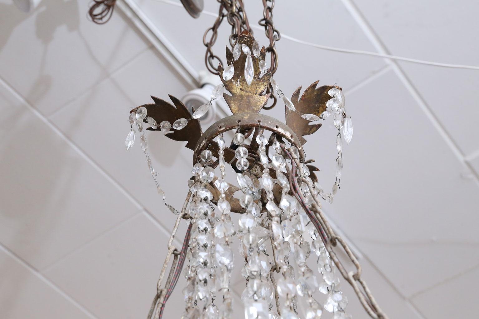 Italian Empire Iron and Crystal Chandelier from Lucca 5