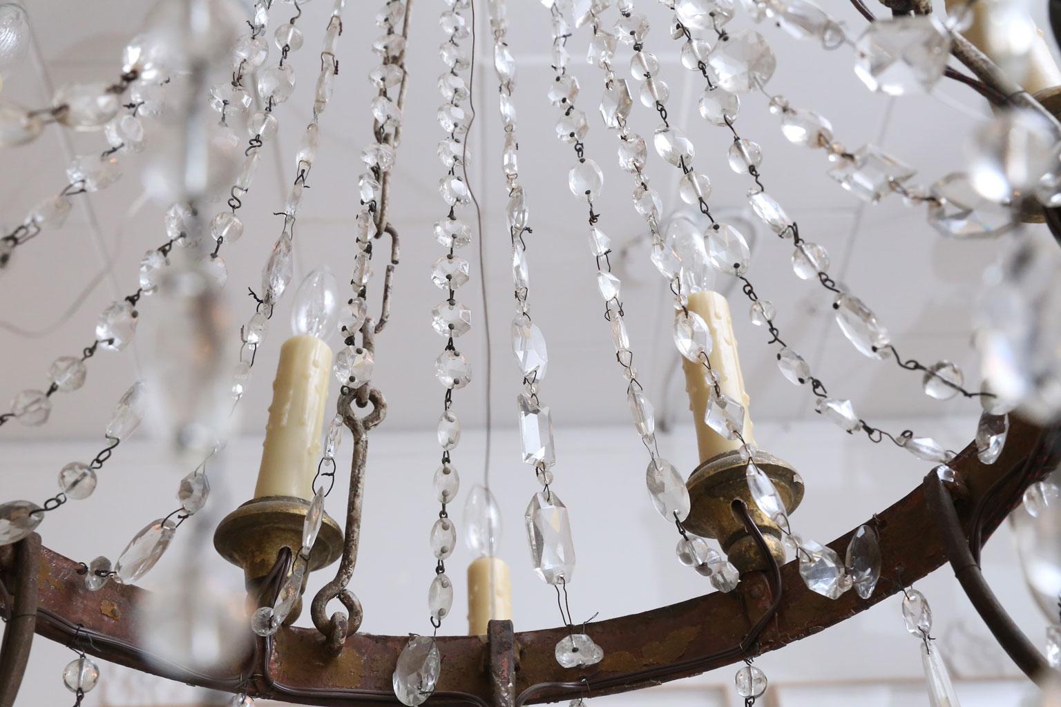 Italian Empire Iron and Crystal Chandelier from Lucca 6