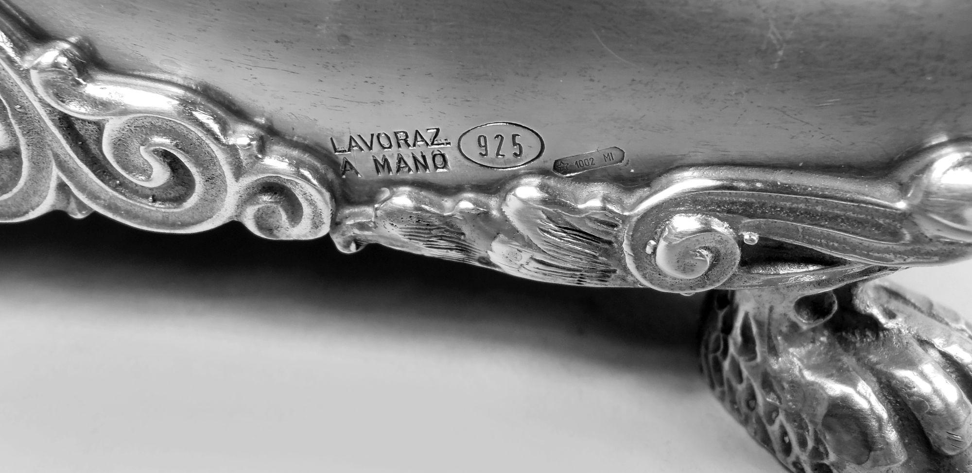 Italian Empire Classical Sterling Silver 5-Light Candelabrum For Sale 6
