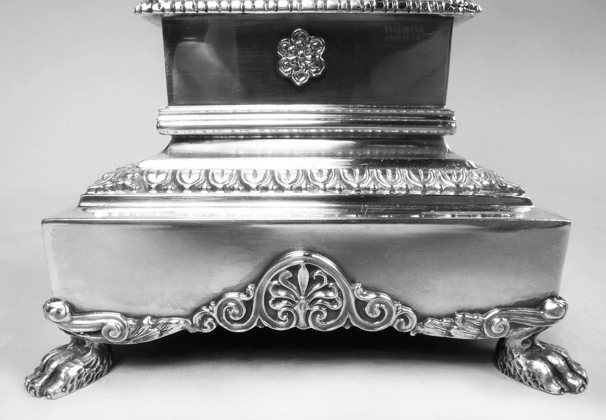 Italian Empire Classical Sterling Silver 5-Light Candelabrum For Sale 4