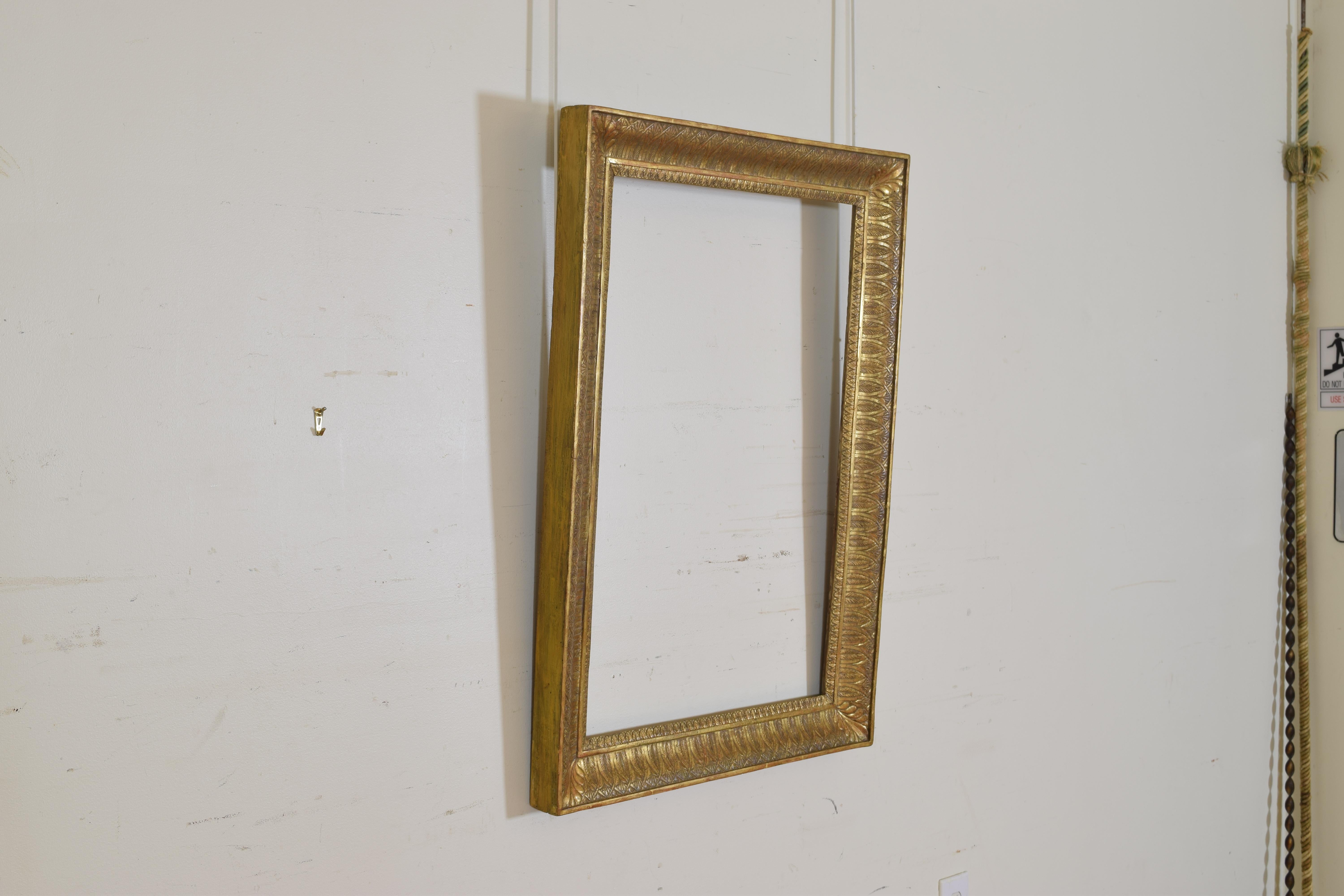 Italian Empire Giltwood Acanthus Etched Mirror, Early 19th Century In Excellent Condition In Atlanta, GA