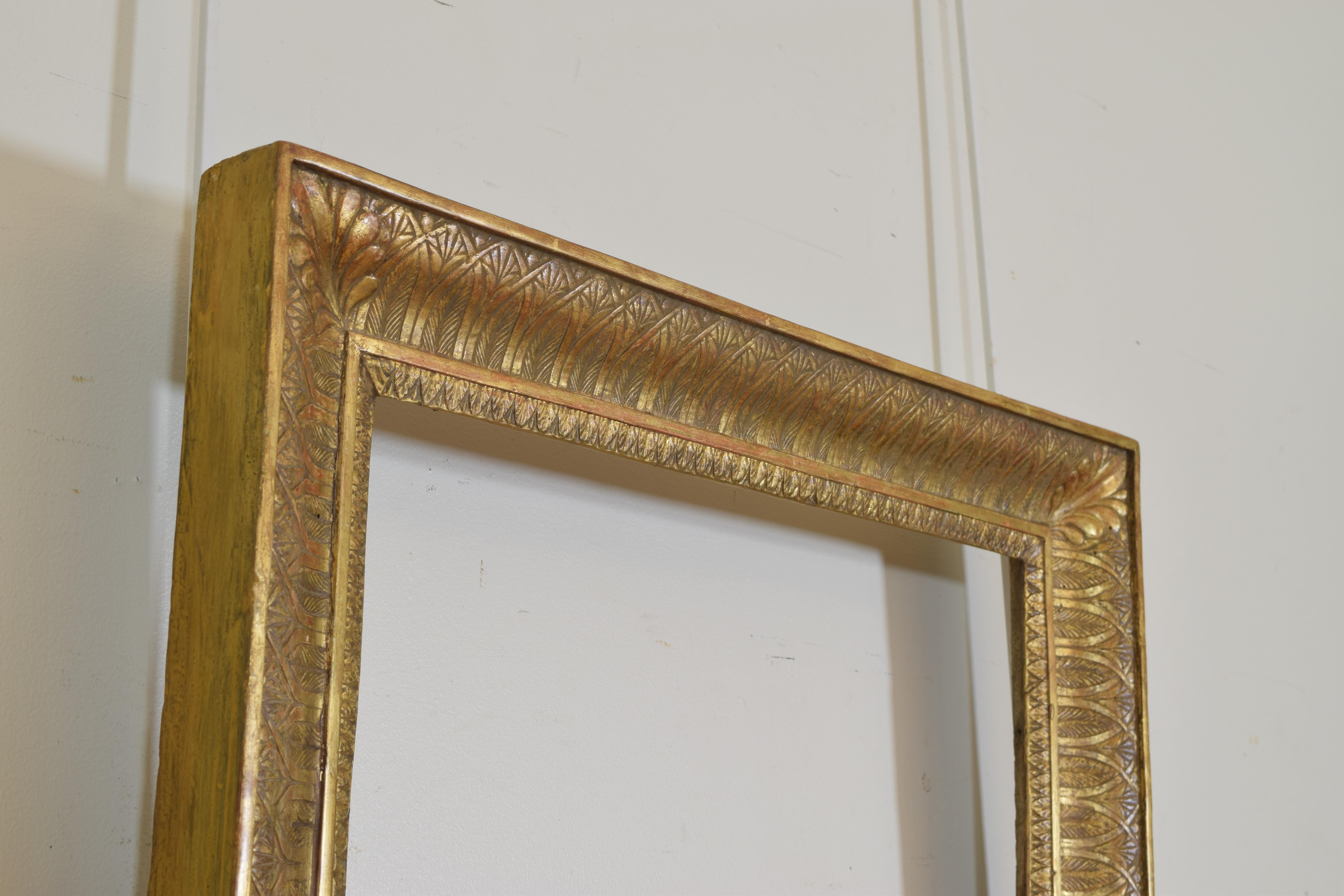 Italian Empire Giltwood Acanthus Etched Mirror, Early 19th Century 1