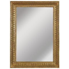 Italian Empire Giltwood Acanthus Etched Mirror, Early 19th Century