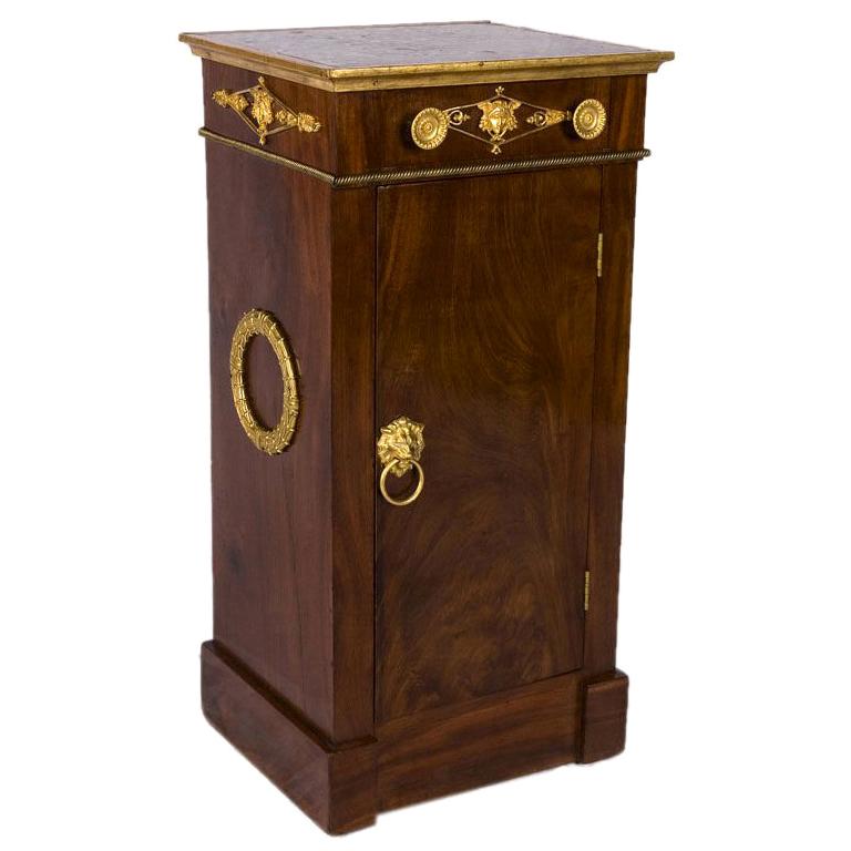 Italian Empire Mahogany and Gilt Bronze Cabinet For Sale