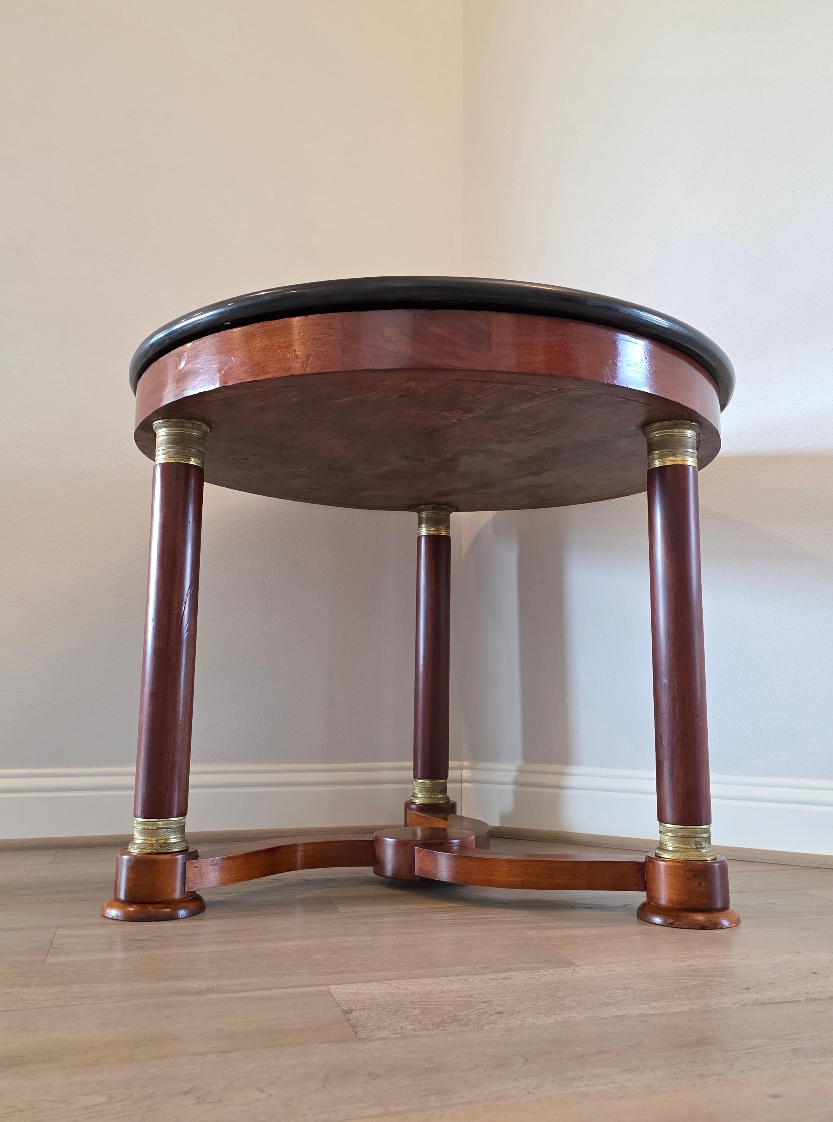 Italian Empire Mahogany Center Table Grand Tour Specimen Marble Chessboard Top For Sale 12