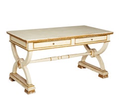 Italian Empire Painted and Parcel Gilt Bureau Plat