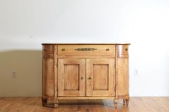 Italian Empire Period Bleached Mahogany and Brass Mounted Credenza