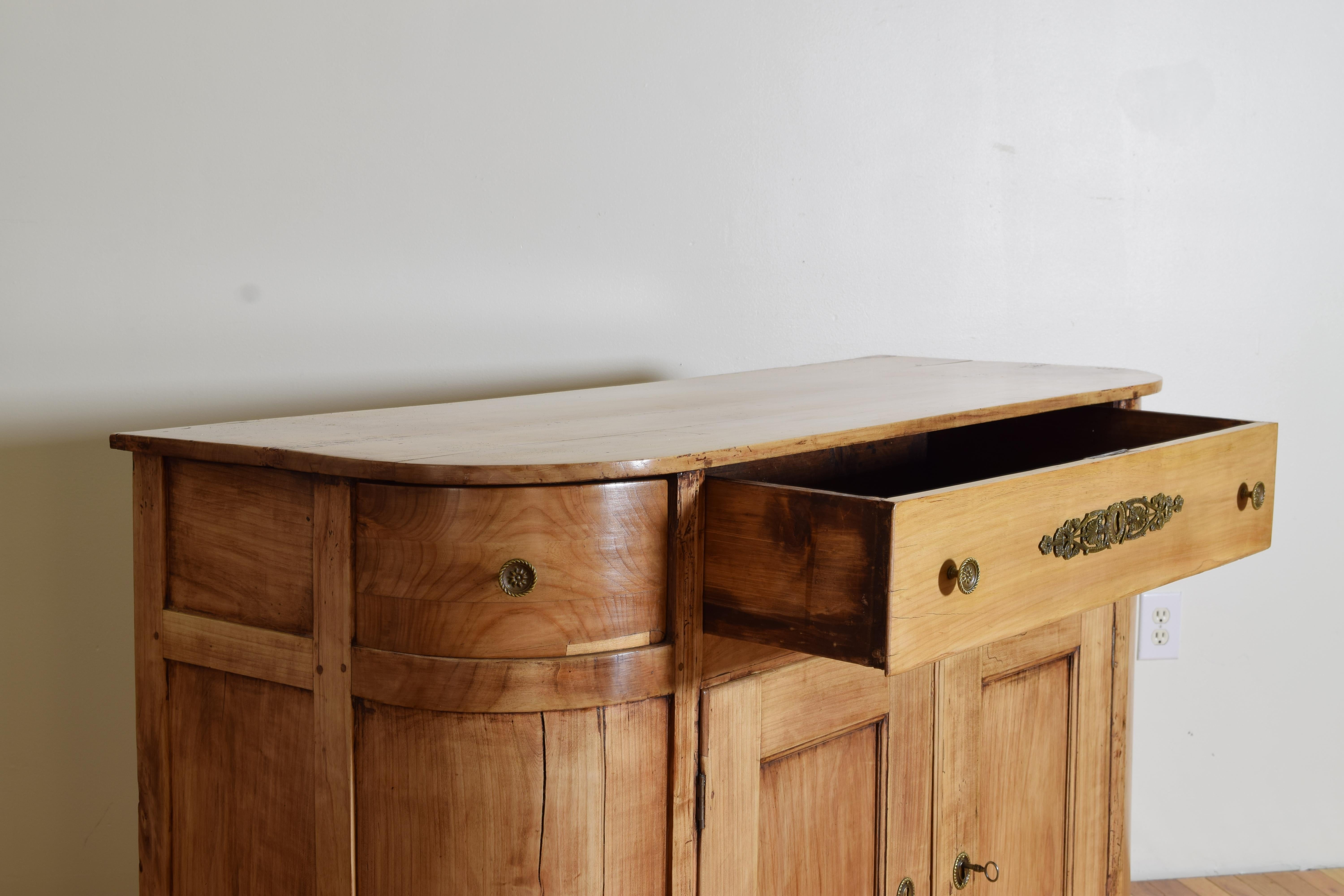 Italian Empire Period Bleached Mahogany and Brass Mounted Credenza For Sale 1