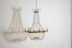 Italian Empire Period Gilt Cast Metal & Glass 12-Light Chandelier, ca. 1810