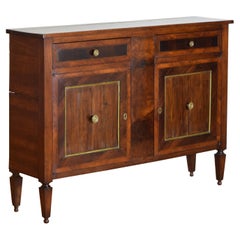 Italian Empire Period Walnut and Maplewood Veneered Shallow Credenza, circa 1800