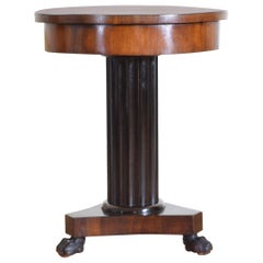 Italian Empire Period Walnut and Ebonized 1-Drawer Centre Table