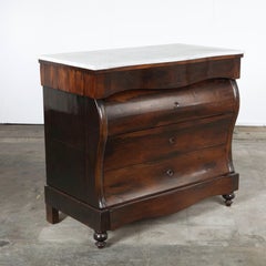 Italian Empire Revival Bombe Dresser with Marble Top, 1940s