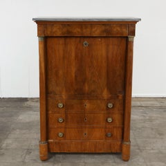 Italian Empire Revival Secretary Desk with Marble Top, 1940s