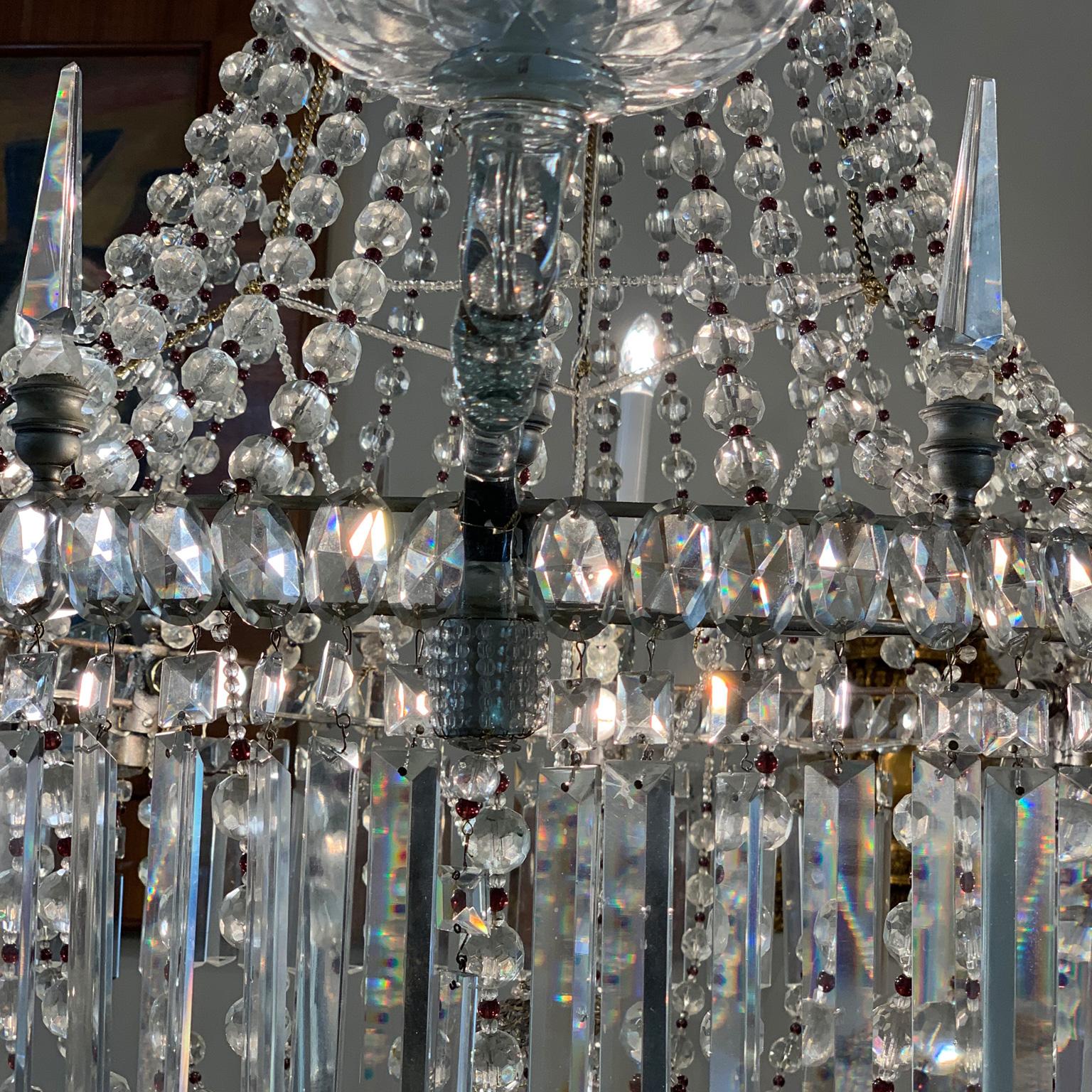 Mid-19th Century Italian Empire Stile Big Chandelier Crystalls 16 Lights to Italian Palace