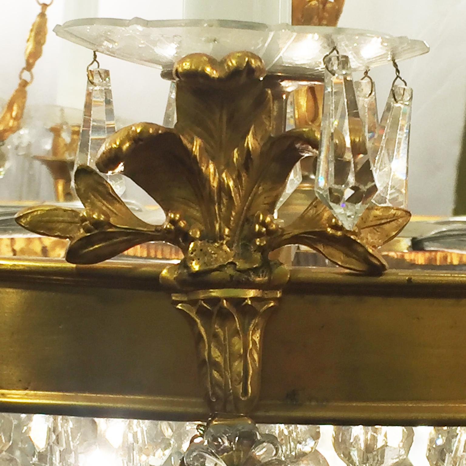 Italian Empire Stile Chandelier Gilded Bronze 20 Lights to Singer Caruso 9