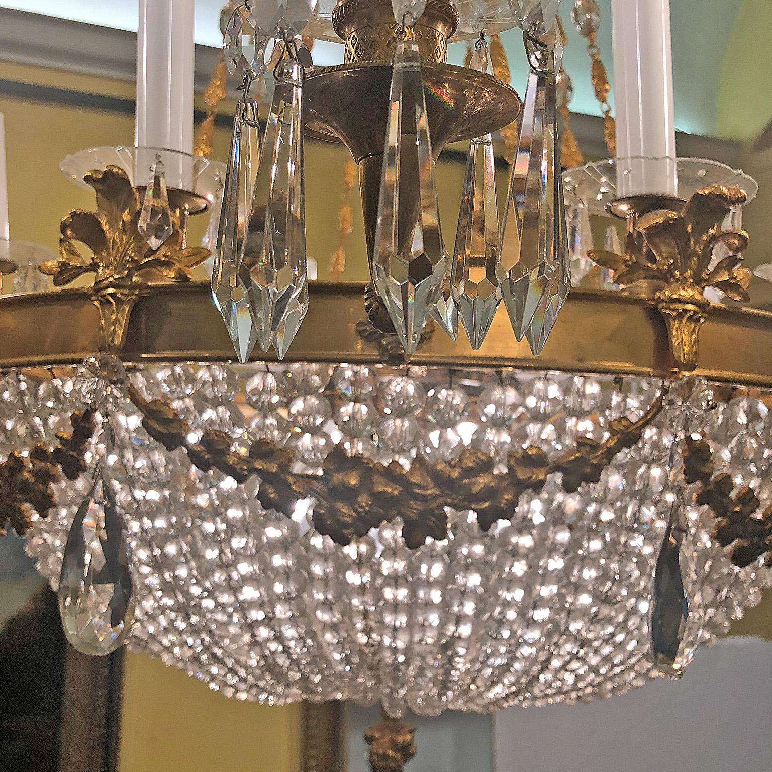 Italian Empire Stile Chandelier Gilded Bronze 20 Lights to Singer Caruso 2