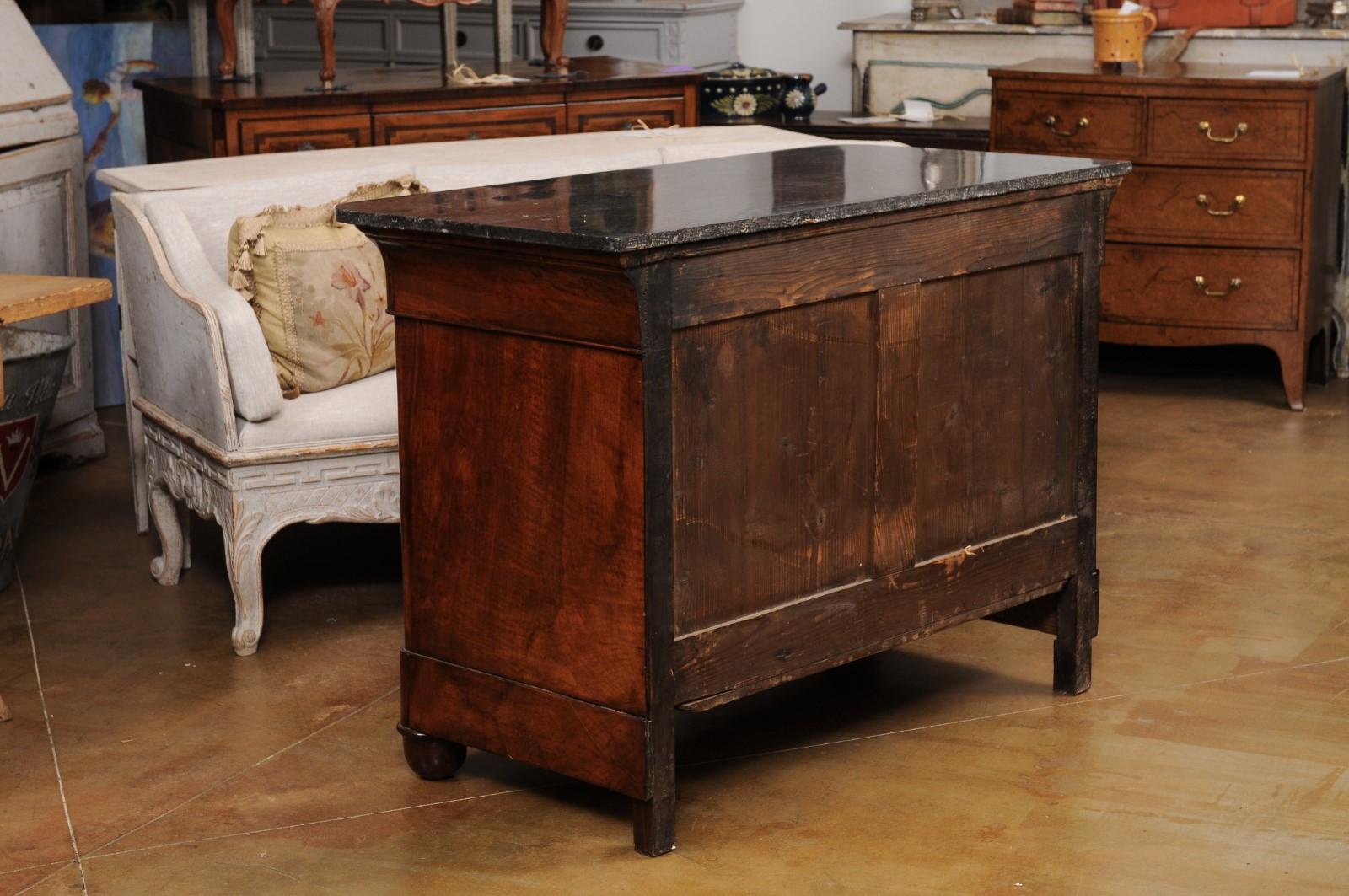 Italian Empire Style 1890s Marble Top Four-Drawer Commode with Bronze Hardware For Sale 5