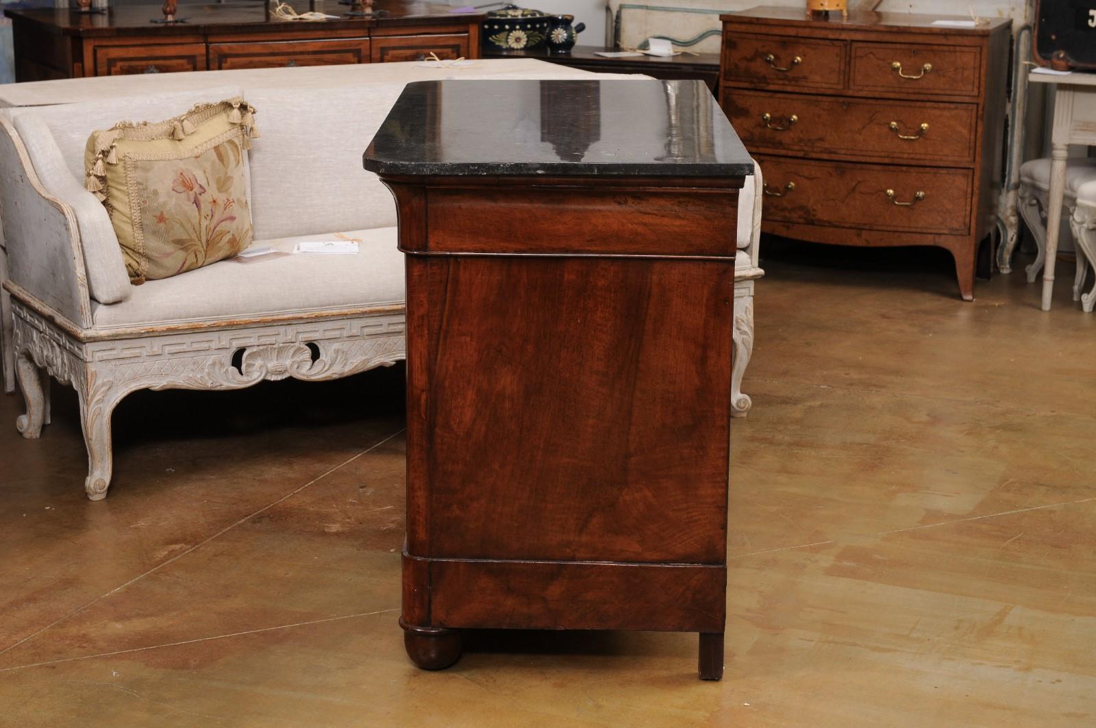 Italian Empire Style 1890s Marble Top Four-Drawer Commode with Bronze Hardware For Sale 6