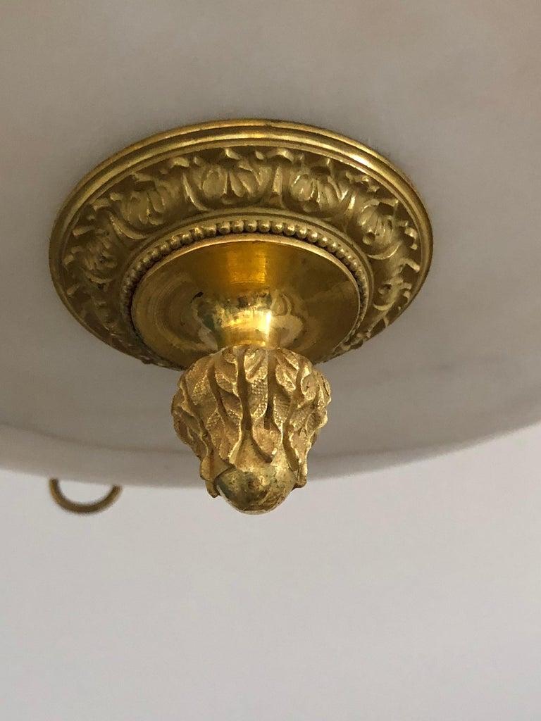 Alabaster-Kronleuchter im italienischen Empire-Stil (Gegossen)