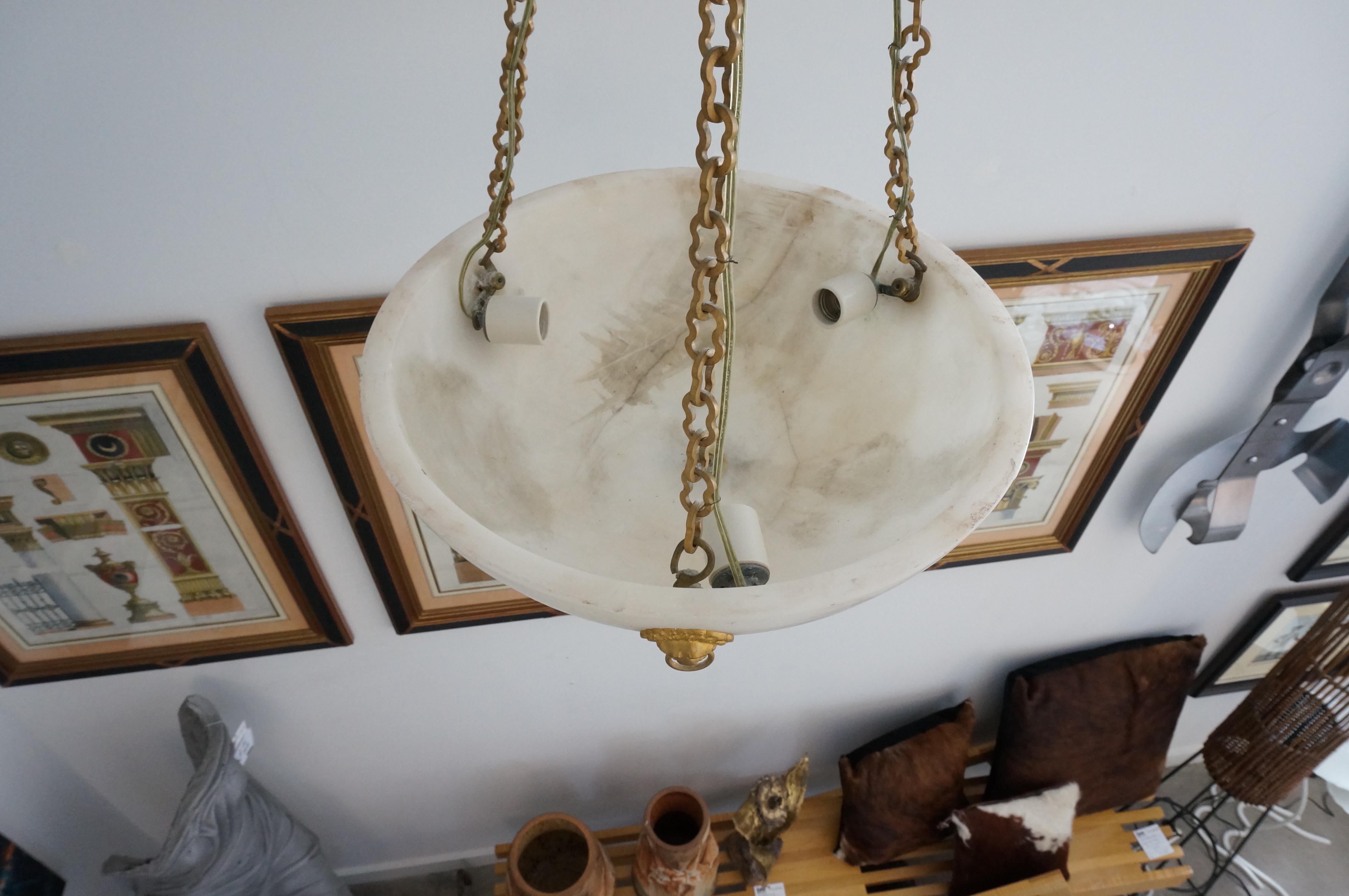 Alabaster-Kronleuchter im italienischen Empire-Stil (20. Jahrhundert)