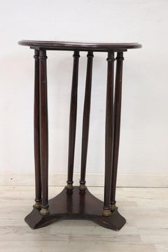 Italian Empire Style Beech Wood Round Pedestal Table