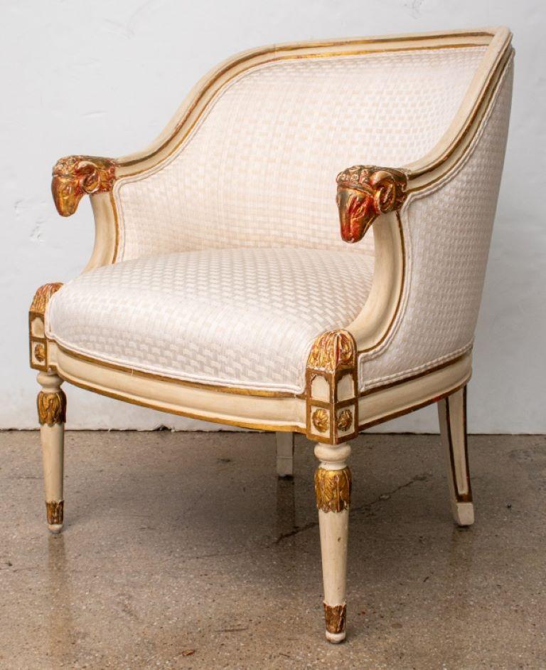 Italian Empire Style Bergere or Tub Chair 1