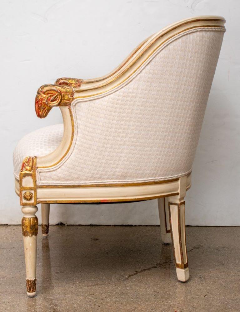 Italian Empire Style Bergere or Tub Chair For Sale 2