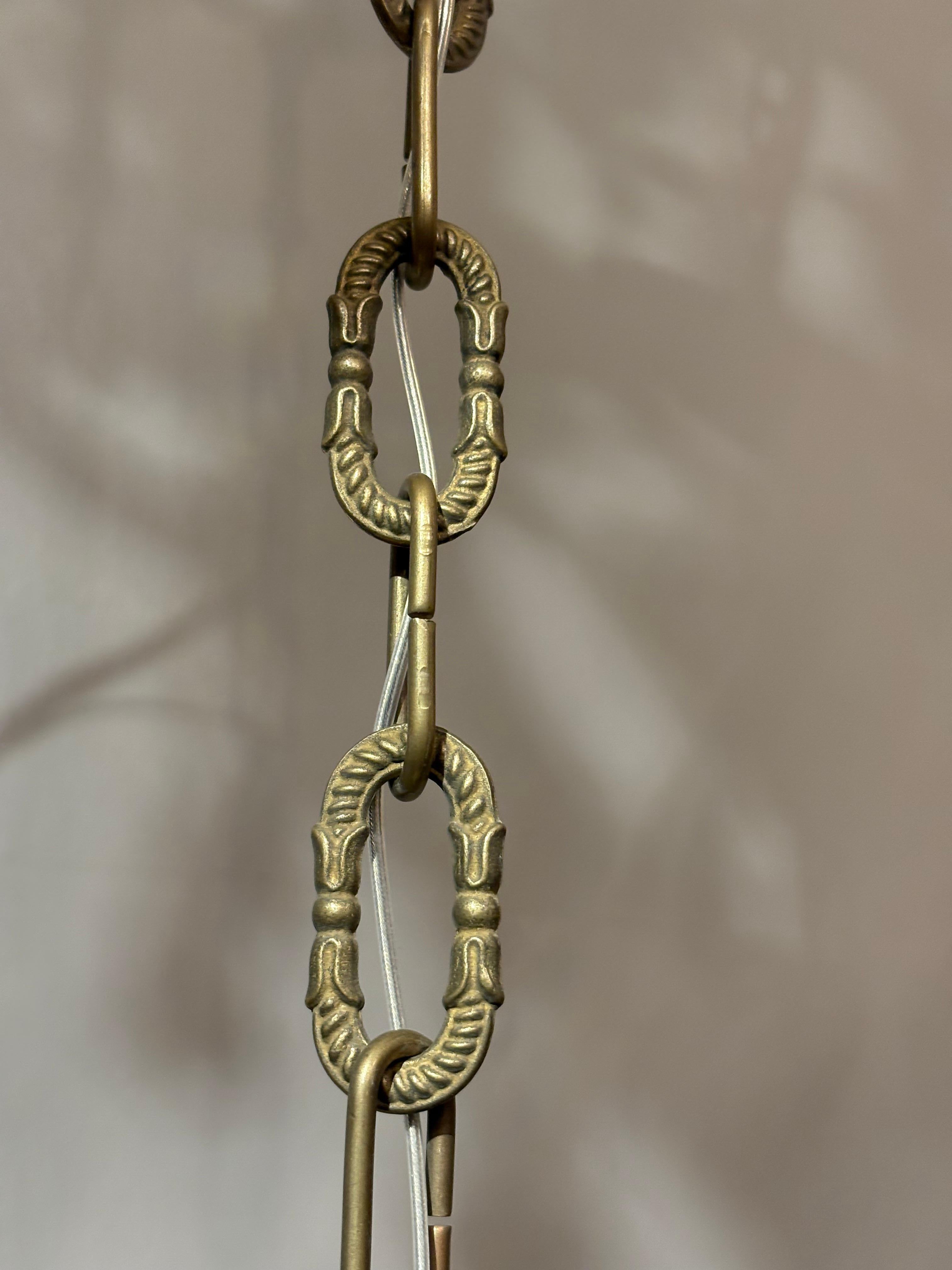 Lustre italien de style Empire en laiton doré et cristal de Bohème en vente 3