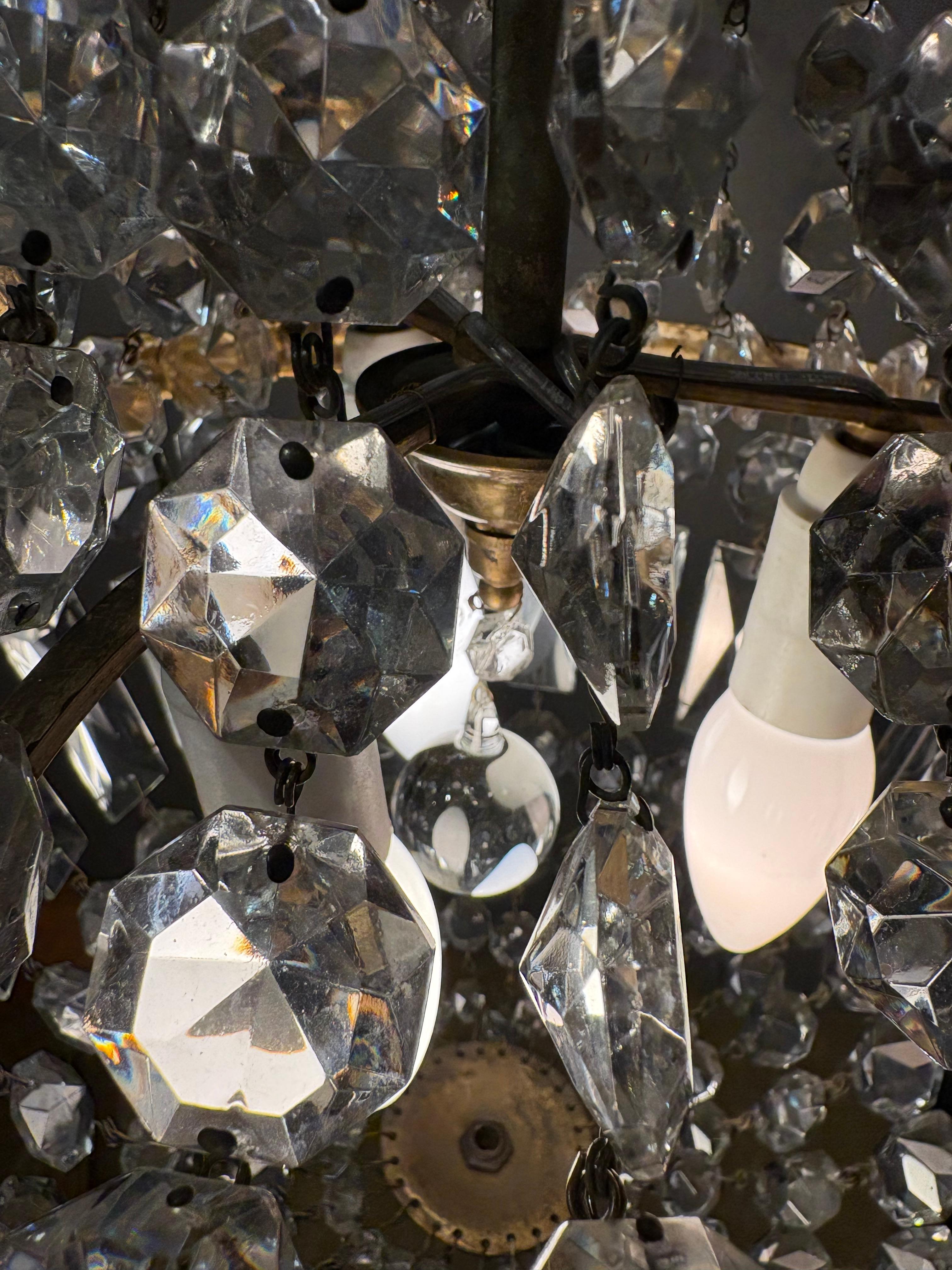 Italian Empire Style Chandelier with Bohemian Crystal For Sale 2